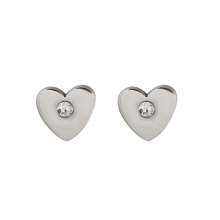 E-337 xuping haute qualité en acier inoxydable simple coeur forme strass dames stud boucles d&#39;oreilles